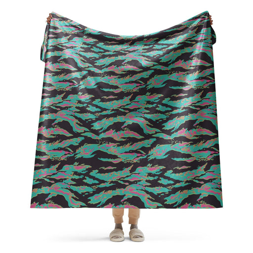 Tiger Stripe Miami CAMO Sherpa Blanket - 60″×80″