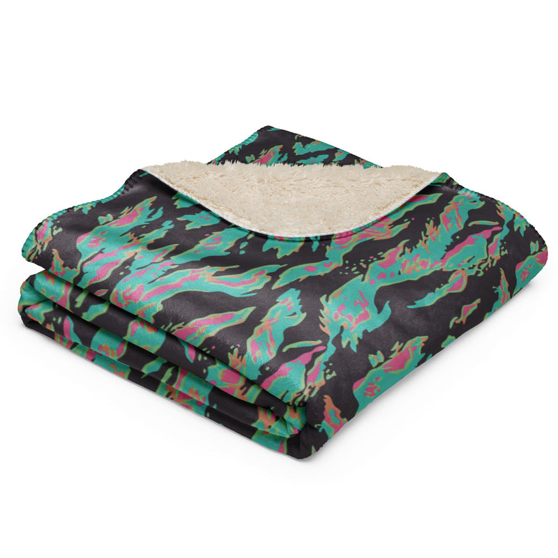 Tiger Stripe Miami CAMO Sherpa Blanket
