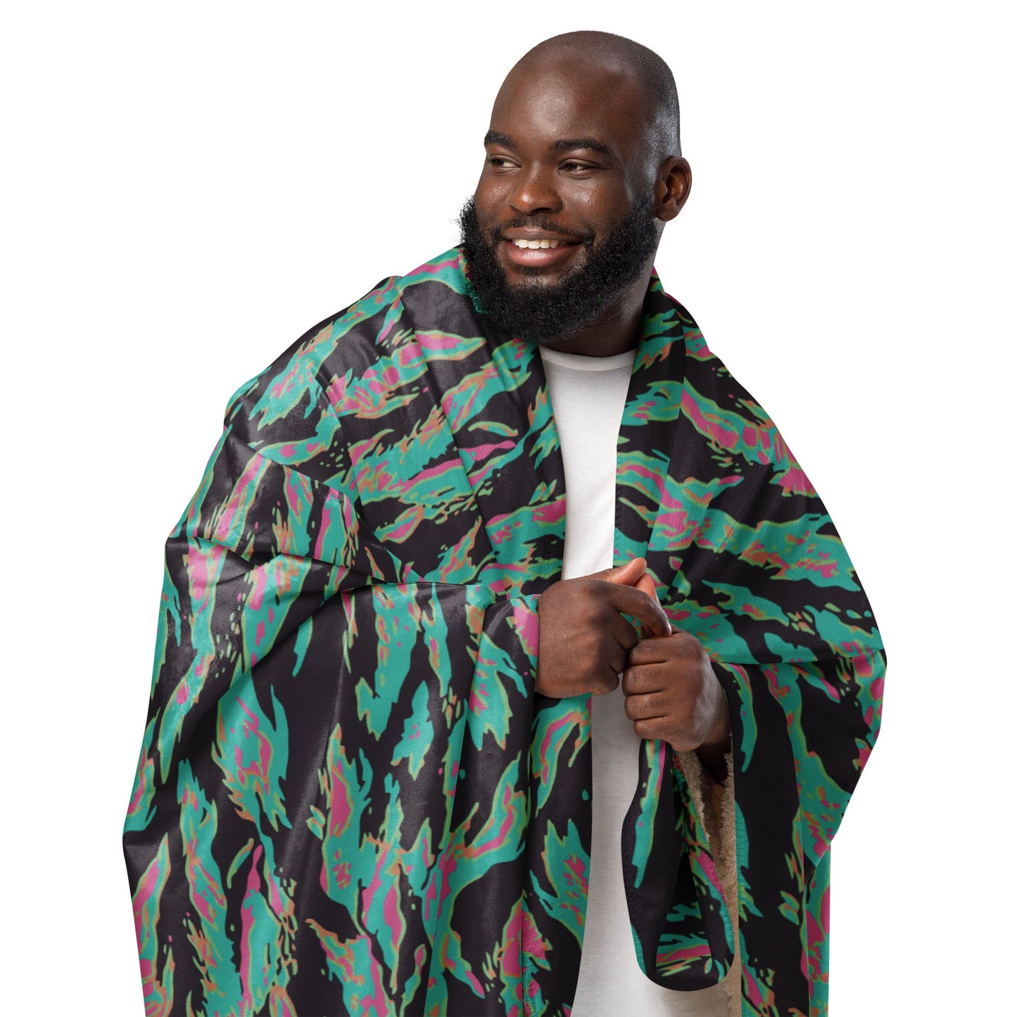 Miami Tiger Stripe CAMO Sherpa blanket - Blankets