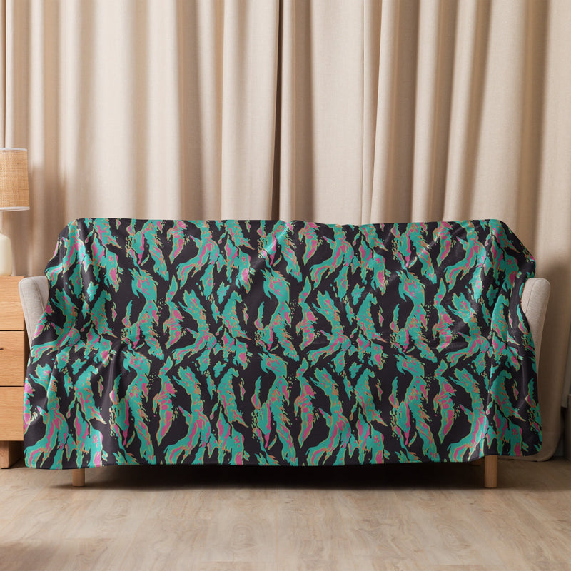Tiger Stripe Miami CAMO Sherpa Blanket