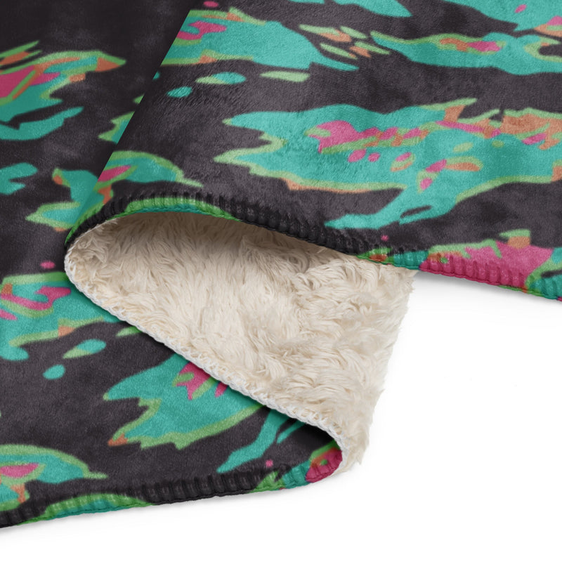 Tiger Stripe Miami CAMO Sherpa Blanket