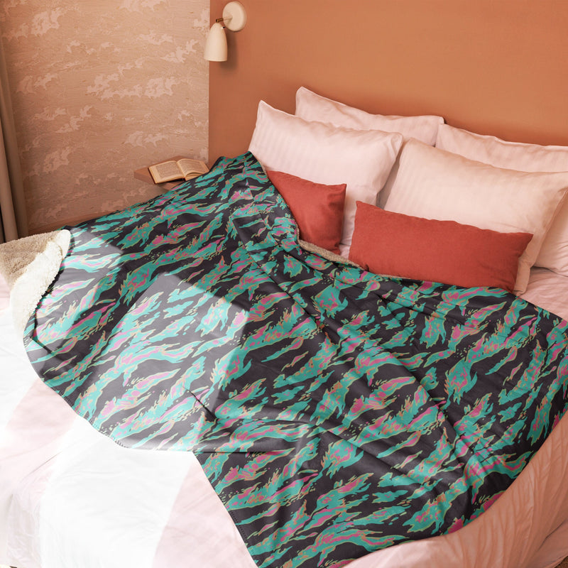 Tiger Stripe Miami CAMO Sherpa Blanket