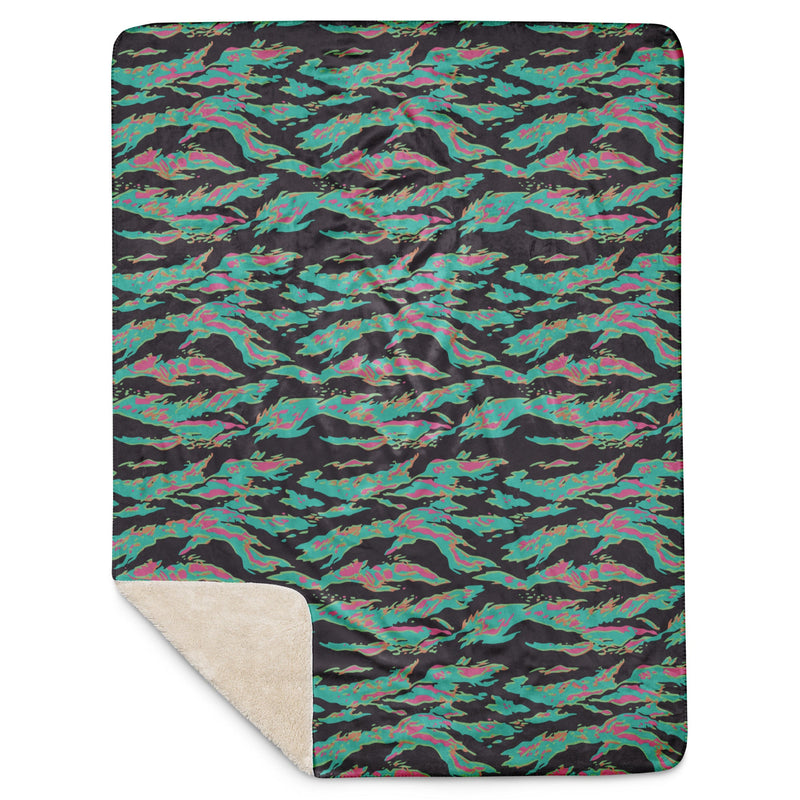 Tiger Stripe Miami CAMO Sherpa Blanket