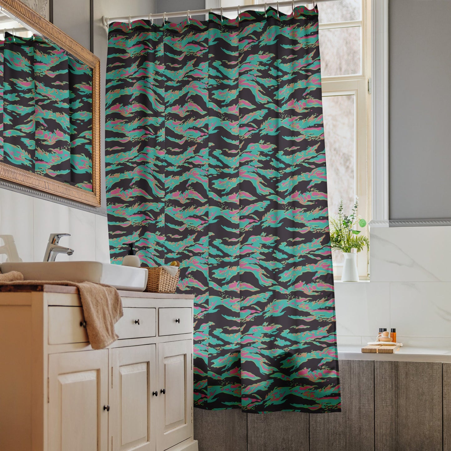 Miami Tiger Stripe CAMO Shower Curtain