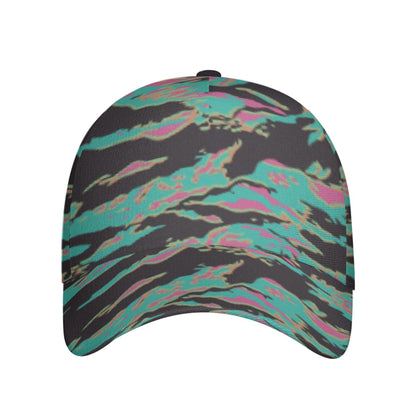 Miami Tiger Stripe CAMO Snapback Ball Cap - U / White