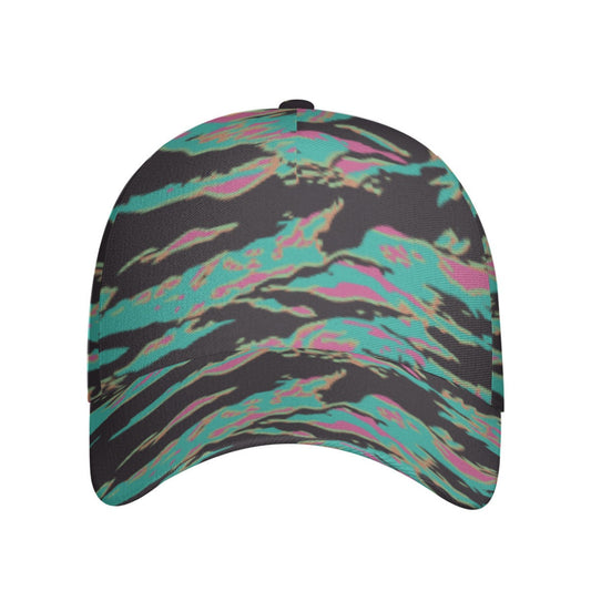 Miami Tiger Stripe CAMO Snapback Ball Cap - U / White