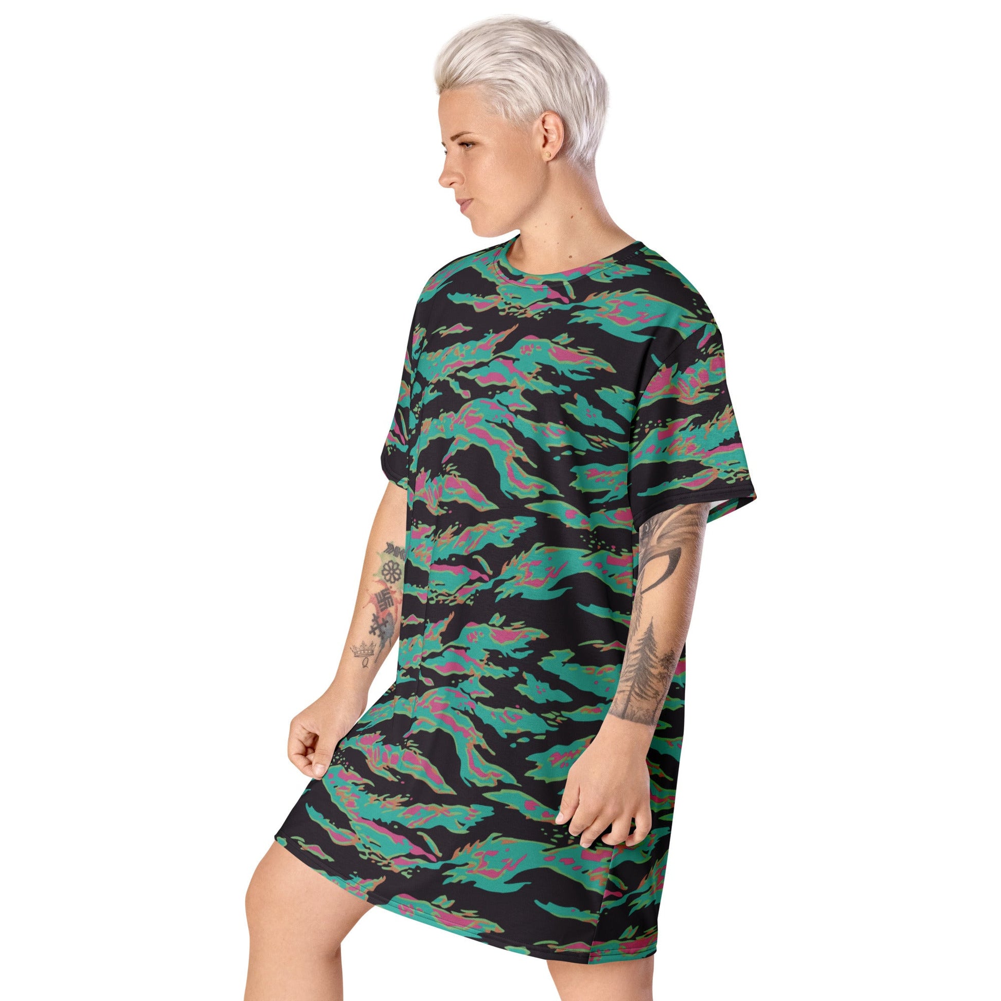 Miami Tiger Stripe CAMO T-shirt dress - Womens T-Shirt Dresses