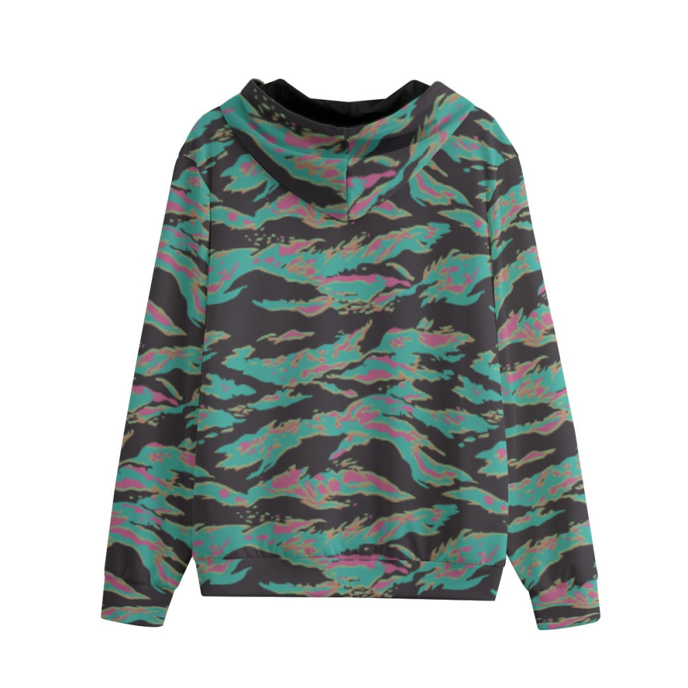 Miami Tiger Stripe CAMO Unisex 100% Cotton Zip Hoodie