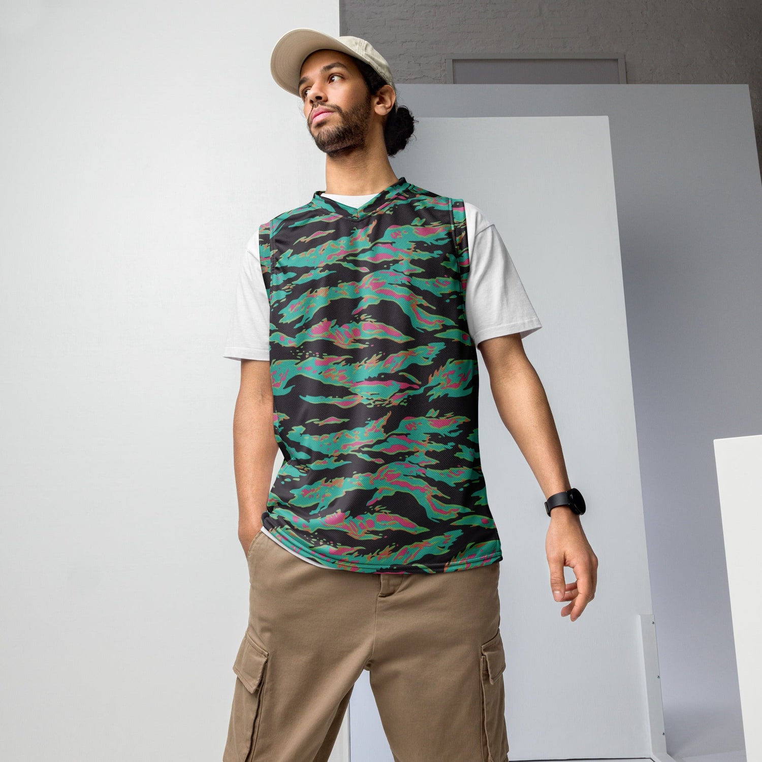 Miami Tiger Stripe CAMO Unisex Basketball Jersey - 2XS