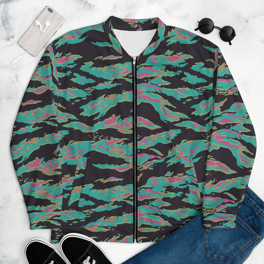 Miami Tiger Stripe CAMO Unisex Bomber Jacket - XS