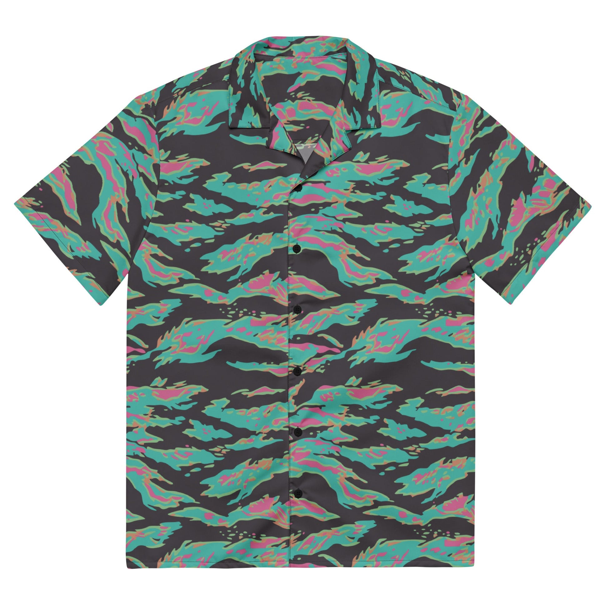 Miami Tiger Stripe CAMO Unisex button shirt - 2XS - Button Shirts