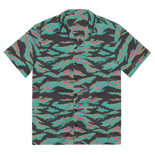 Miami Tiger Stripe CAMO Unisex button shirt - 2XS - Button Shirt