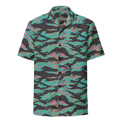 Miami Tiger Stripe CAMO Unisex button shirt - Button Shirts