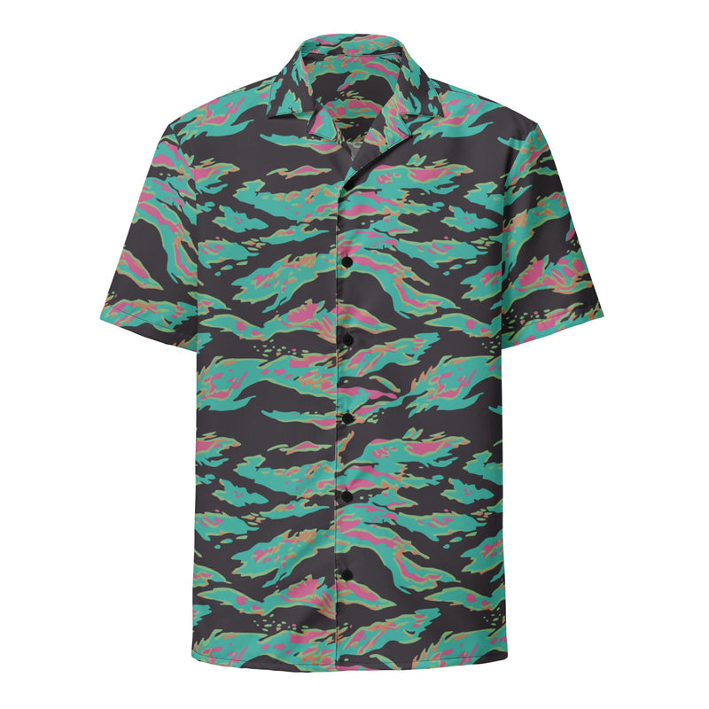 Tiger Stripe Miami CAMO Unisex Short-Sleeve Button Shirt - Button-Up