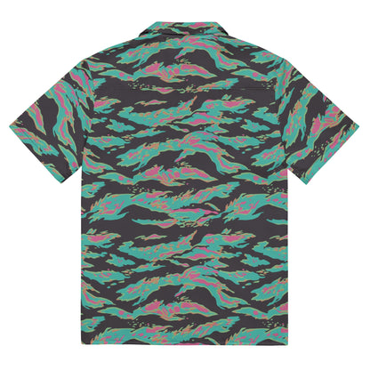 Miami Tiger Stripe CAMO Unisex button shirt - Button Shirts