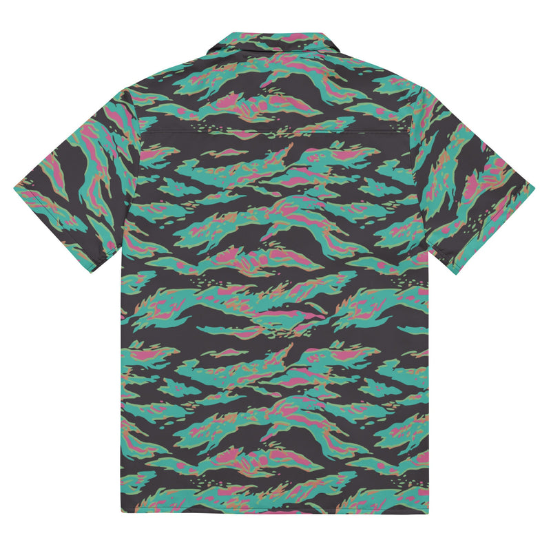 Tiger Stripe Miami CAMO Unisex Short-Sleeve Button Shirt - Button-Up