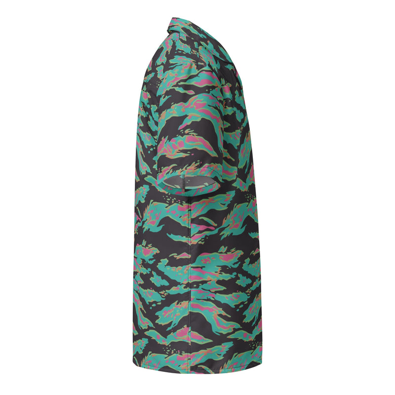 Tiger Stripe Miami CAMO Unisex Short-Sleeve Button Shirt - Button-Up