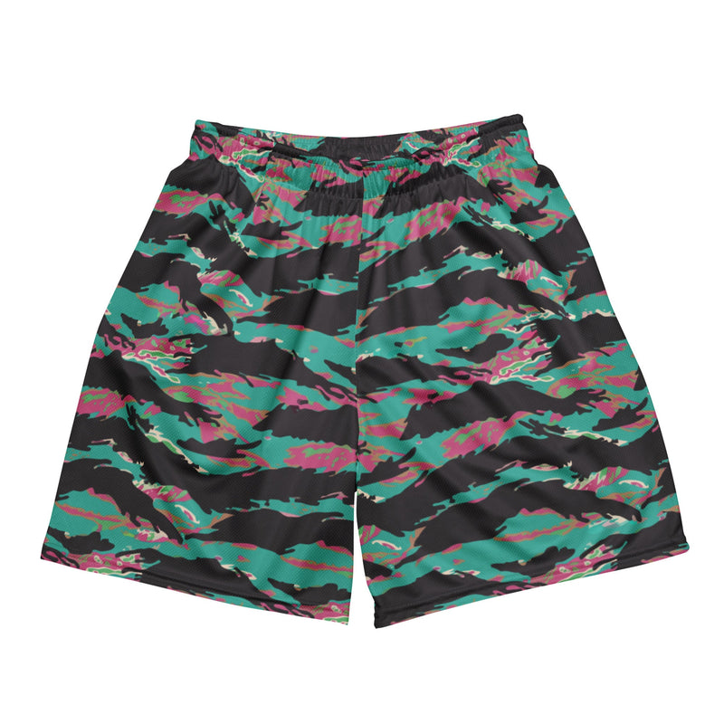 Tiger Stripe Miami CAMO Unisex Mesh Shorts - 2XS