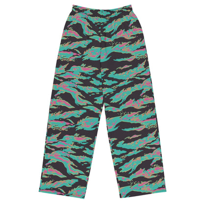 Miami Tiger Stripe CAMO unisex wide-leg pants - 2XS - Unisex Wide-Leg Pants