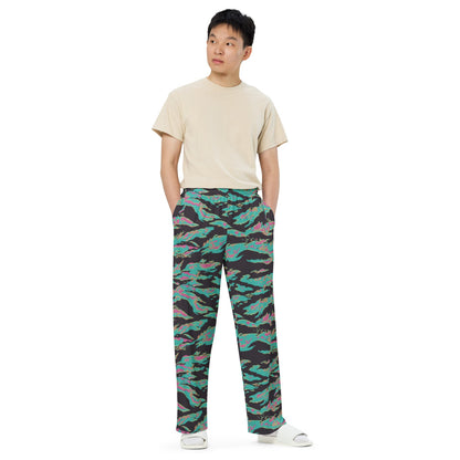 Miami Tiger Stripe CAMO unisex wide-leg pants - Unisex Wide-Leg Pants