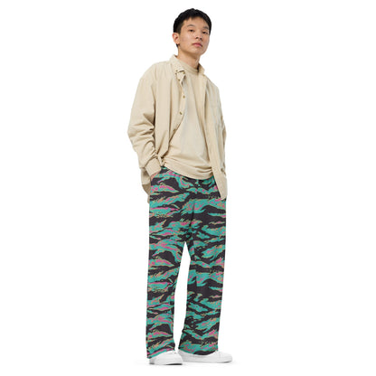 Miami Tiger Stripe CAMO unisex wide-leg pants - Unisex Wide-Leg Pants