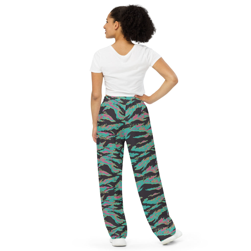 Miami Tiger Stripe CAMO unisex wide-leg pants - Unisex Wide-Leg Pants