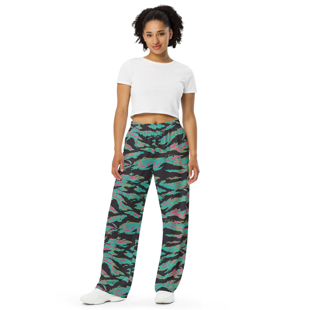 Miami Tiger Stripe CAMO unisex wide-leg pants - Unisex Wide-Leg Pants