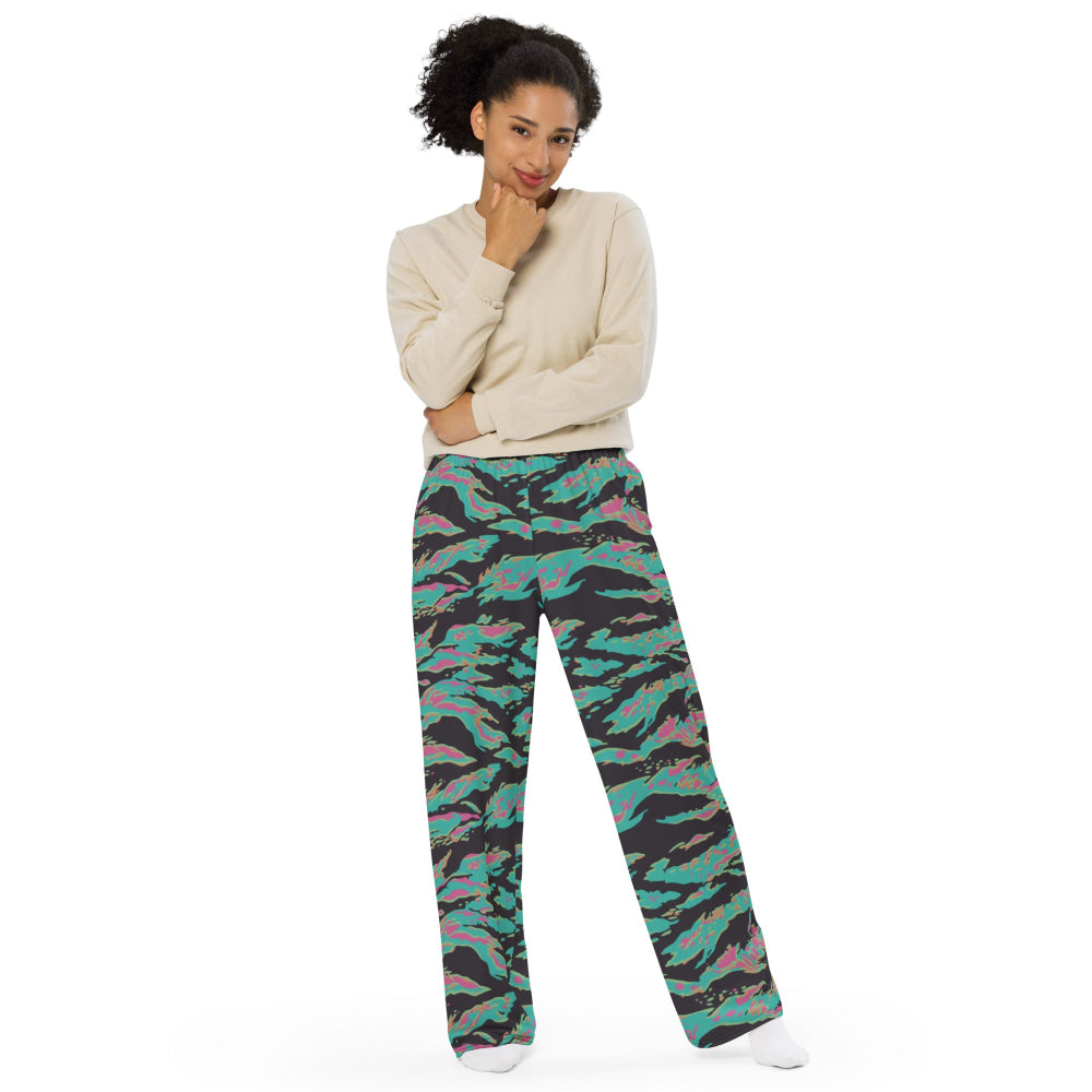 Miami Tiger Stripe CAMO unisex wide-leg pants - Unisex Wide-Leg Pants