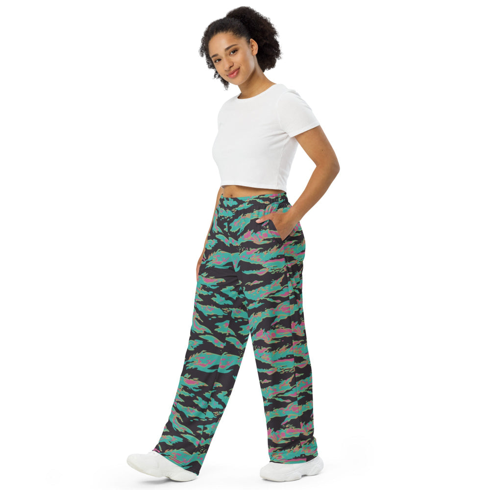 Miami Tiger Stripe CAMO unisex wide-leg pants - Unisex Wide-Leg Pants