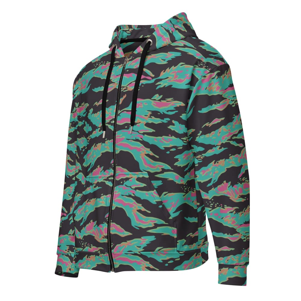 Miami Tiger Stripe CAMO Unisex zip hoodie - 2XS