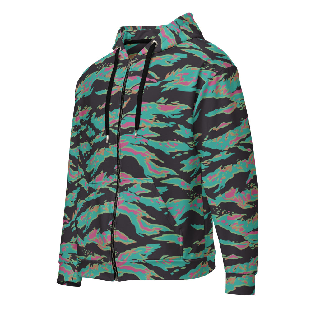 Miami Tiger Stripe CAMO Unisex zip hoodie - 2XS - Zip Hoodie