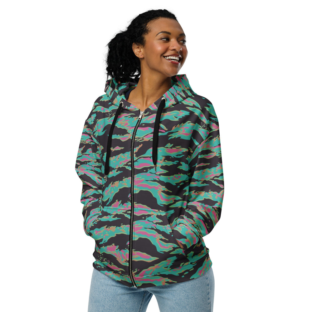 Miami Tiger Stripe CAMO Unisex zip hoodie - Zip Hoodie