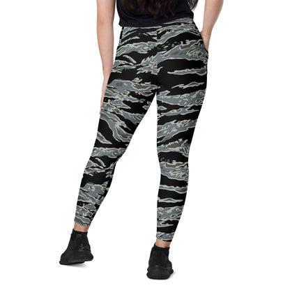 Miami Tiger Stripe Urban Grey CAMO Leggings with pockets - Womens With Pockets