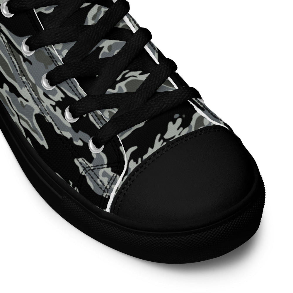 Miami Tiger Stripe Urban Grey CAMO Men’s high top canvas shoes - Mens High Top Canvas Shoes