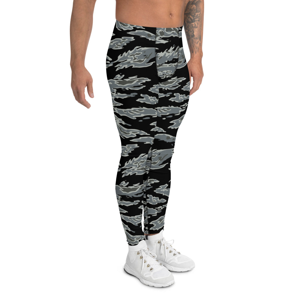 Miami Tiger Stripe Urban Grey CAMO Men’s Leggings - Mens