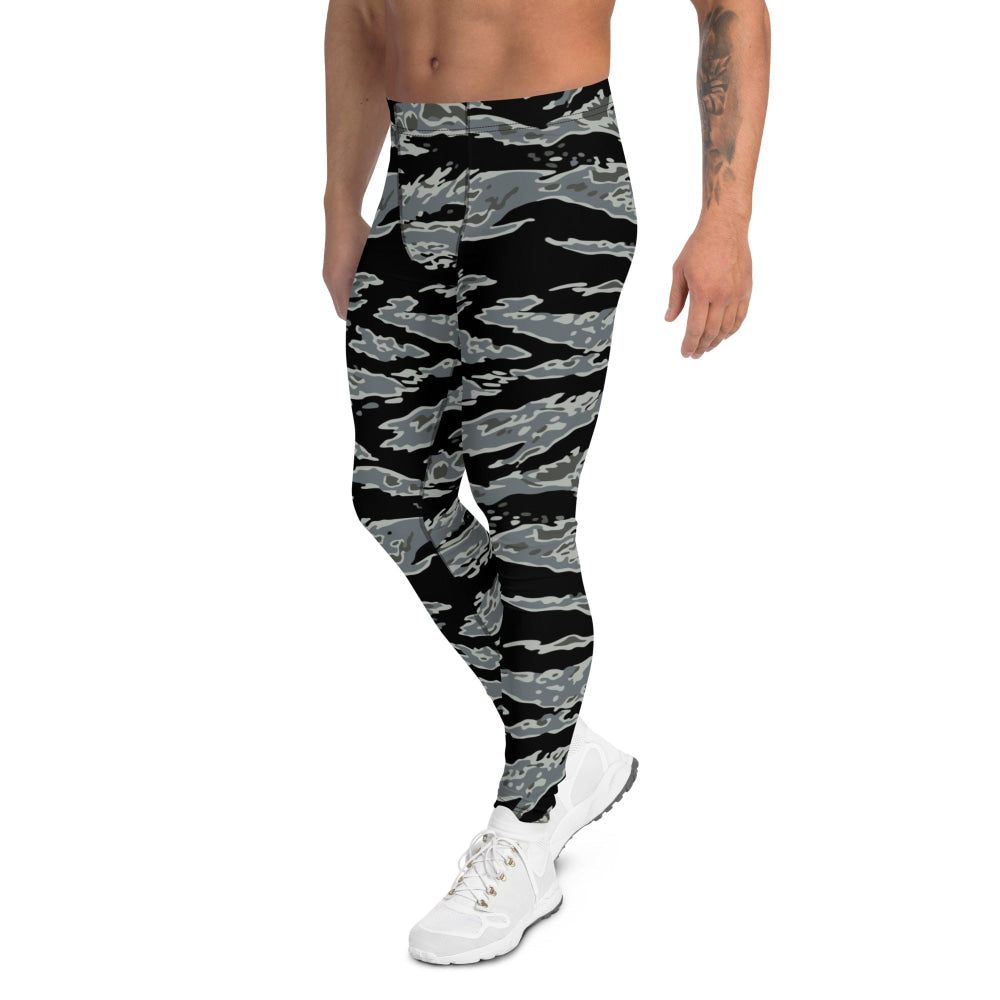 Miami Tiger Stripe Urban Grey CAMO Men’s Leggings - Mens