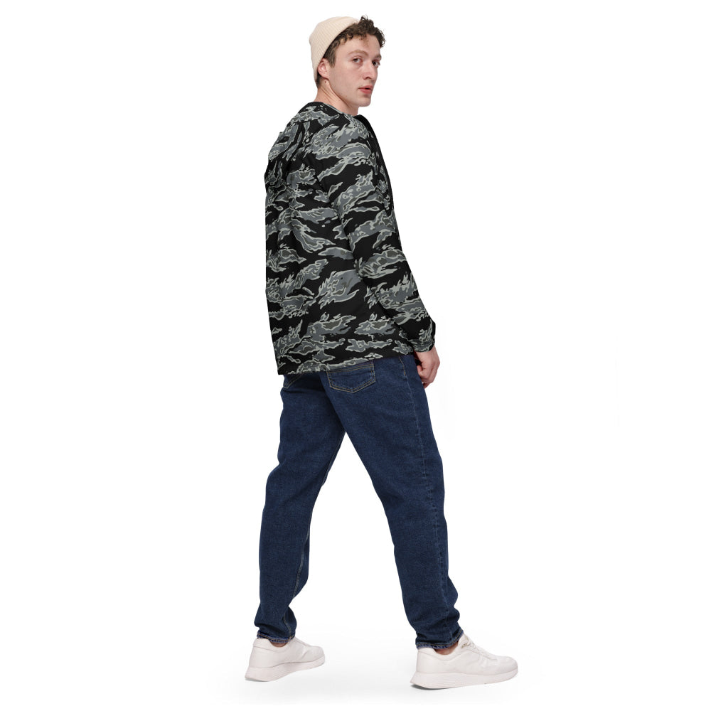 Miami Tiger Stripe Urban Grey CAMO Men’s windbreaker - Mens Windbreaker