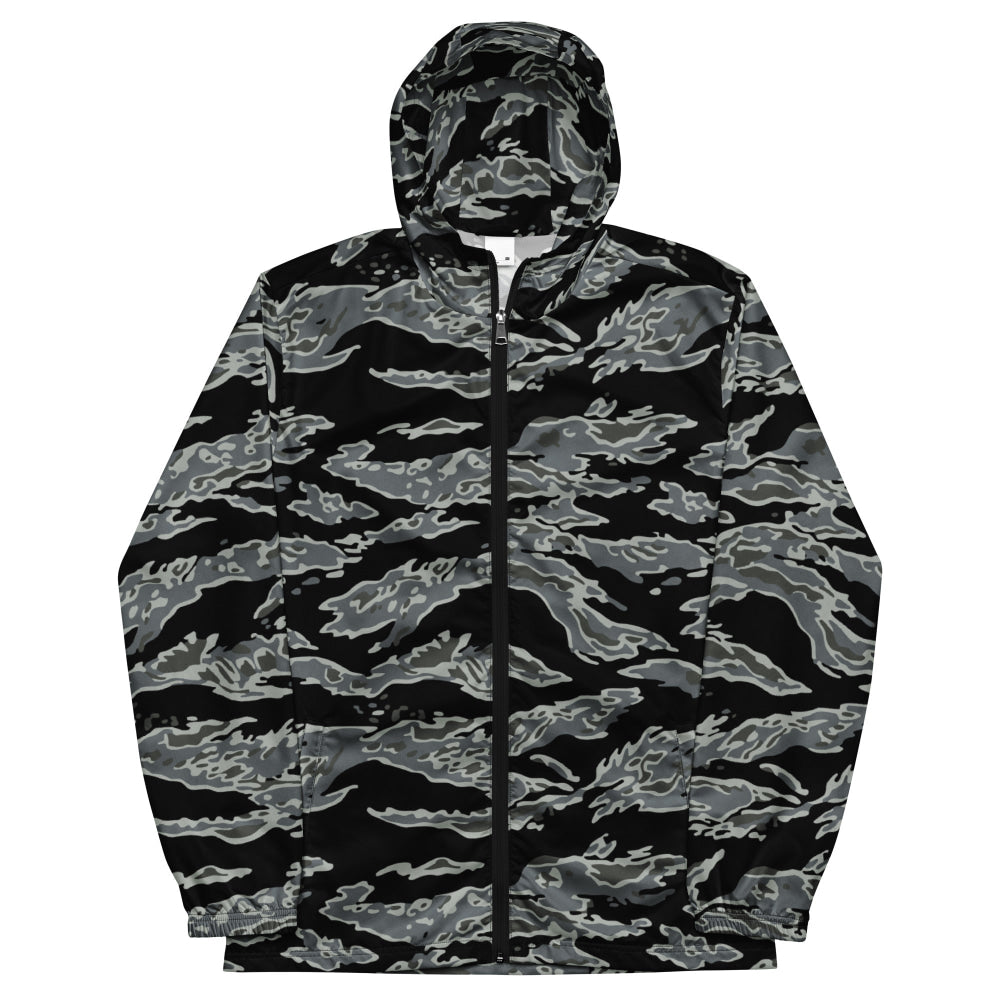 Miami Tiger Stripe Urban Grey CAMO Men’s windbreaker - Mens Windbreaker