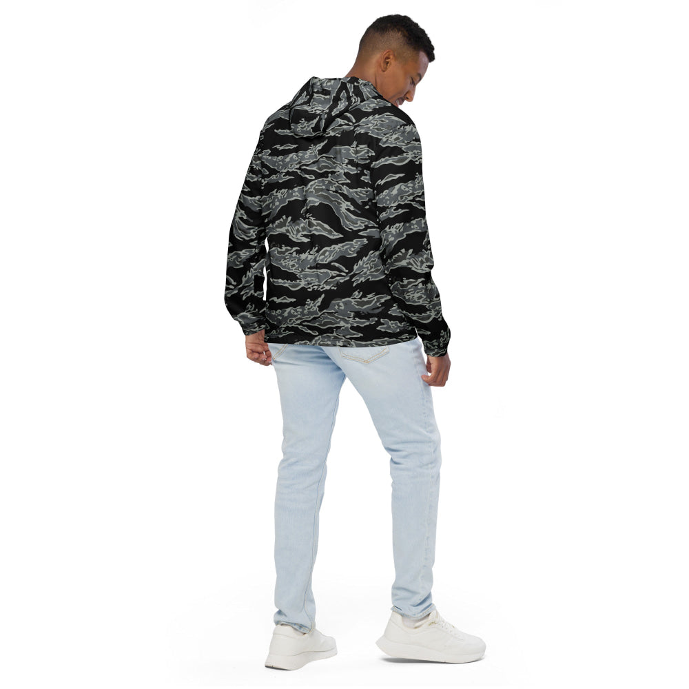 Miami Tiger Stripe Urban Grey CAMO Men’s windbreaker - Mens Windbreaker