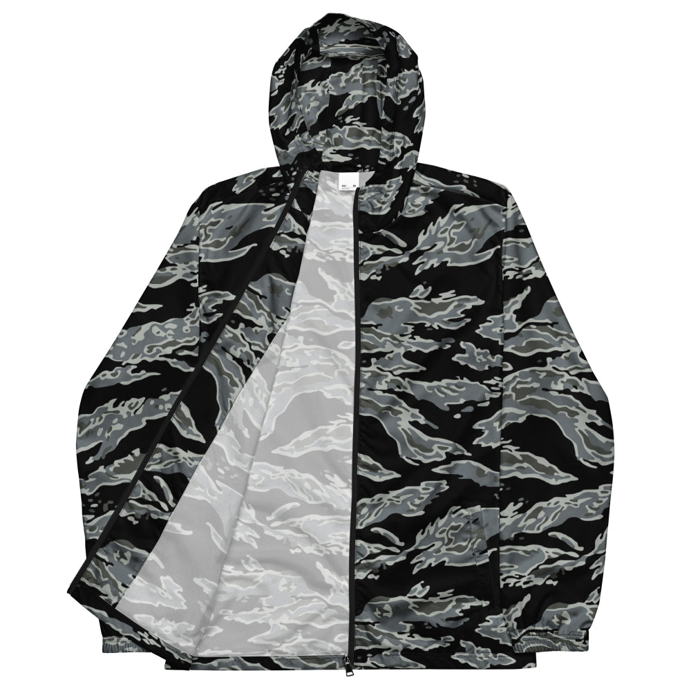 Miami Tiger Stripe Urban Grey CAMO Men’s windbreaker - Mens Windbreaker