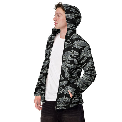 Miami Tiger Stripe Urban Grey CAMO Men’s windbreaker - XS - Mens Windbreaker