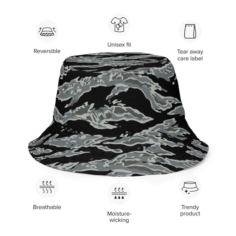 Miami Tiger Stripe Urban Grey CAMO Reversible bucket hat - Bucket Hat