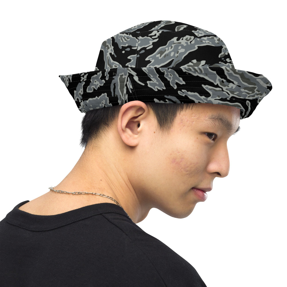 Miami Tiger Stripe Urban Grey CAMO Reversible bucket hat - Bucket Hat