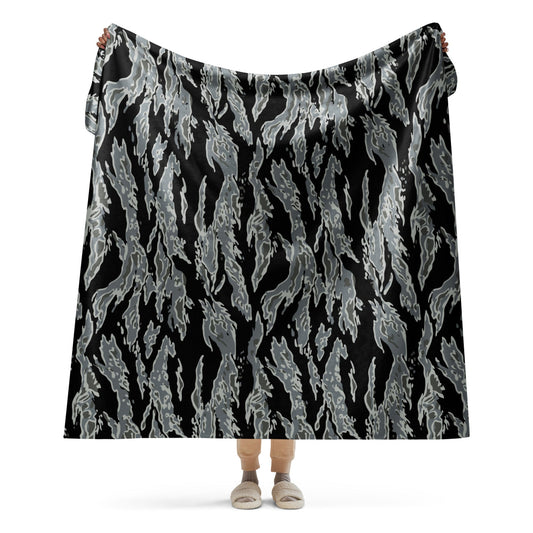 Miami Tiger Stripe Urban Grey CAMO Sherpa blanket - 60″×80″ - Blanket