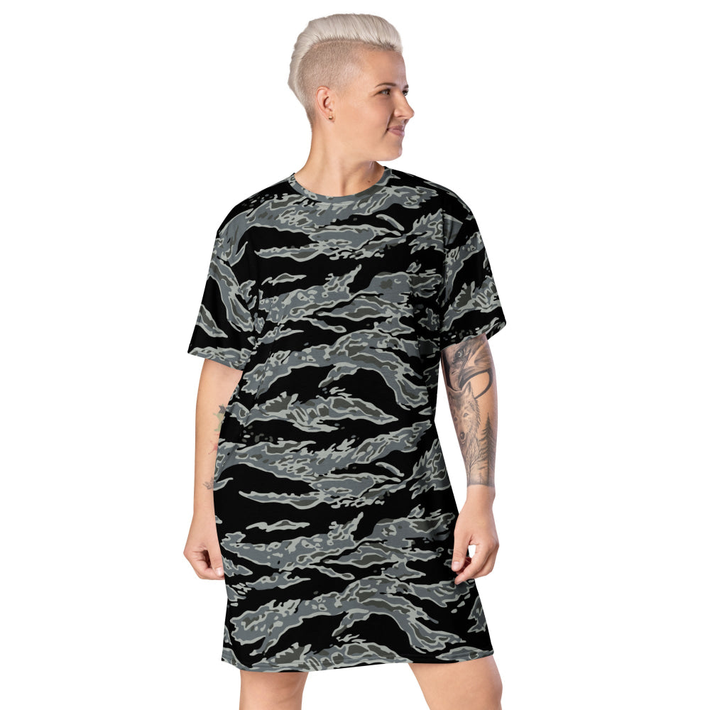 Miami Tiger Stripe Urban Grey CAMO T-shirt dress - 2XS - Womens T-Shirt Dress