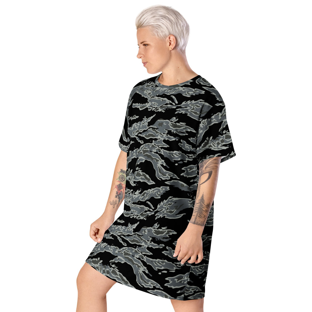 Miami Tiger Stripe Urban Grey CAMO T-shirt dress - Womens T-Shirt Dress