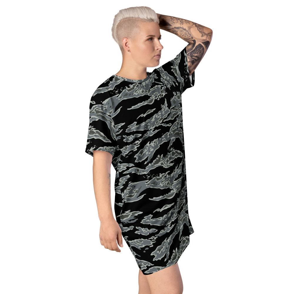 Miami Tiger Stripe Urban Grey CAMO T-shirt dress - Womens T-Shirt Dress