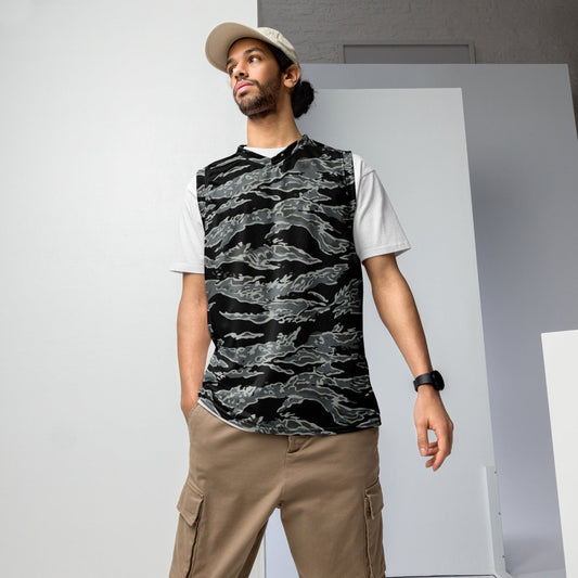 Miami Tiger Stripe Urban Grey CAMO unisex basketball jersey - 2XS - Unisex Basketball Jersey