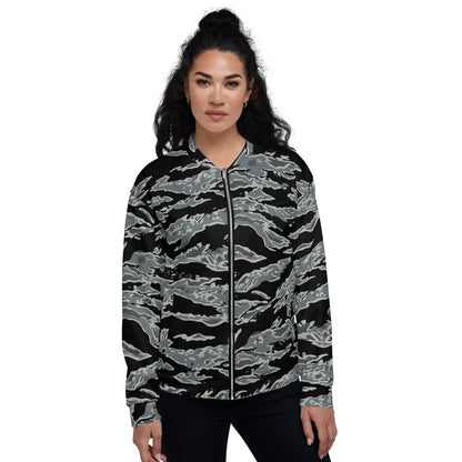 Miami Tiger Stripe Urban Grey CAMO Unisex Bomber Jacket