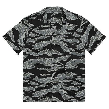 Miami Tiger Stripe Urban Grey CAMO Unisex button shirt - 2XS - Button Shirt